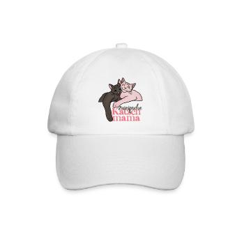 zweifache Katzenmama - Baseballkappe - Weiß/Weiß - Vorne
