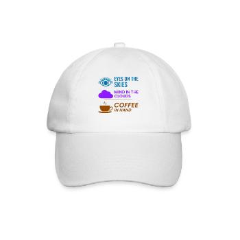 Fluglotse Kaffee ATC Luftfahrt Humor - Baseballkappe - Weiß/Weiß - Vorne