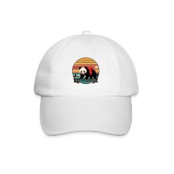 Roter Panda im Vintage-Stil - Baseballkappe - Weiß/Weiß - Vorne