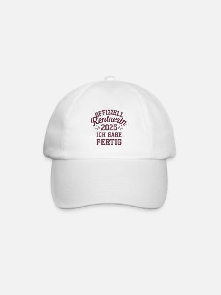 Offiziell Rentnerin 2025 Ich Habe Fertig - Baseballkappe - Weiß/Weiß