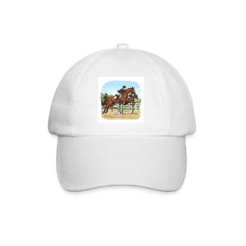 Hoch hinaus: Faszination Springreiten - Baseballkappe - Weiß/Weiß - Vorne