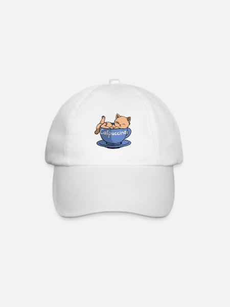 Catpuccino - Baseballkappe - Weiß/Weiß
