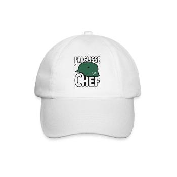 Ich bin ausgerutscht, Koch - Baseballkappe - Weiß/Weiß - Vorne