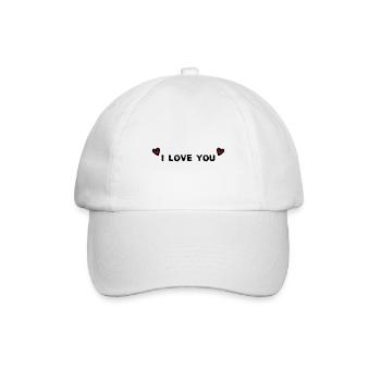 ICH LIEBE DICH. VALENTINSTAG. ICH LIEBE DICH. ICH LIEBE DICH. - Baseballkappe - Weiß/Weiß - Vorne
