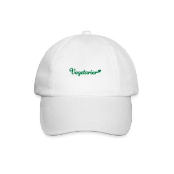 Vegetarier - Baseballkappe - Weiß/Weiß - Vorne