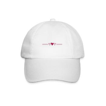 herz strich - Baseballkappe - Weiß/Weiß - Vorne