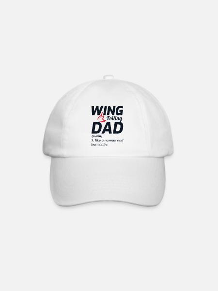 Wing Foiling Hydrofoil Surfen Dad Fathers Day - Baseballkappe - Weiß/Weiß