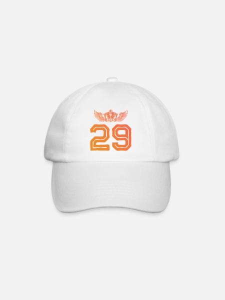 29 Zahl Krone - Baseballkappe - Weiß/Weiß