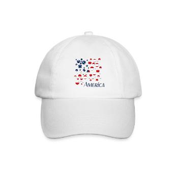 America Usa - Baseballkappe - Weiß/Weiß - Vorne
