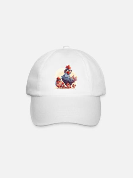 Chicken Mom - weiß - Baseballkappe - Weiß/Weiß