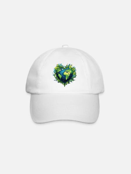 Liebe für Planet Erde - Baseballkappe - Weiß/Weiß