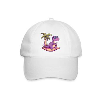 Dinosaurier brontosaurus Sommer - Baseballkappe - Weiß/Weiß - Vorne