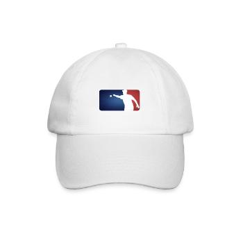 Petanque Boule Logo Pétanque Major League Style - Baseballkappe - Weiß/Weiß - Vorne