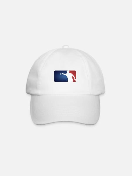 Petanque Boule Logo Pétanque Major League Style - Baseballkappe - Weiß/Weiß