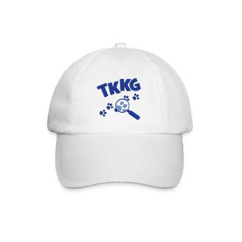 TKKG Junior Logo Mit Lupe Und Pfotenabdrücken - Baseballkappe - Weiß/Weiß - Vorne