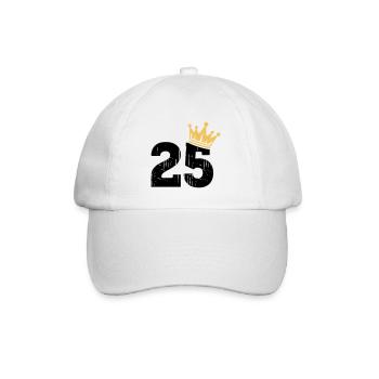 25 Krone 25. Geburtstag 25 Jahre - Baseballkappe - Weiß/Weiß - Vorne