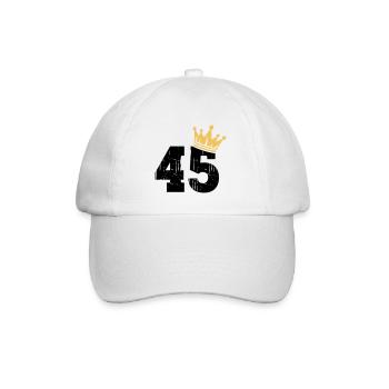 45 Krone 45. Geburtstag 45 Jahre - Baseballkappe - Weiß/Weiß - Vorne