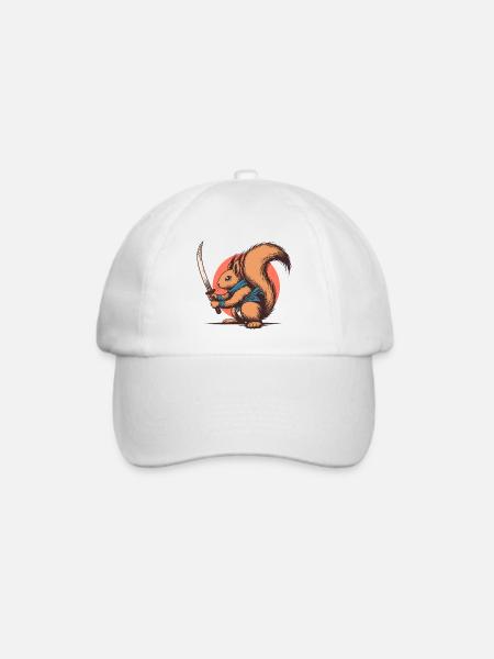 Eichhörnchen Klinge Lustige Tiere - Baseballkappe - Weiß/Weiß