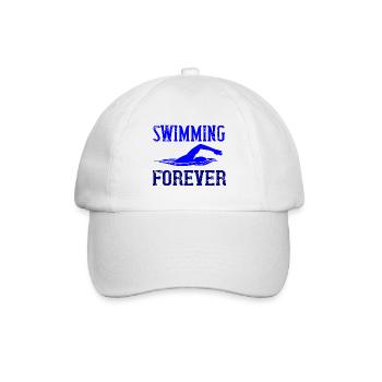 Geschenk für Schwimmer: Schwimming for ever - Baseballkappe - Weiß/Weiß - Vorne