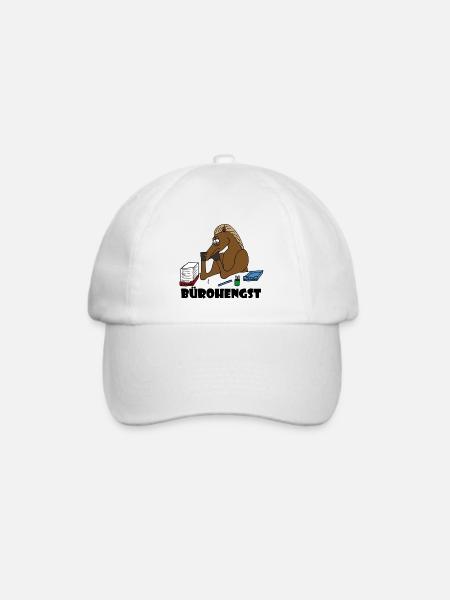 Bürohengst schwarz - Baseballkappe - Weiß/Weiß