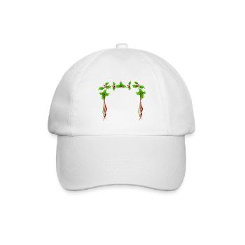 Christmas Holly Rahmen - Baseballkappe - Weiß/Weiß - Vorne