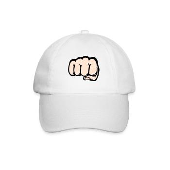 Faust Hand Symbol vorne - Baseballkappe - Weiß/Weiß - Vorne
