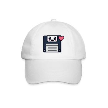 Niedliche Diskette, kawaii! - Baseballkappe - Weiß/Weiß - Vorne
