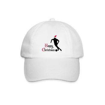 Happy Christmas Fussball Fußball - Baseballkappe - Weiß/Weiß - Vorne