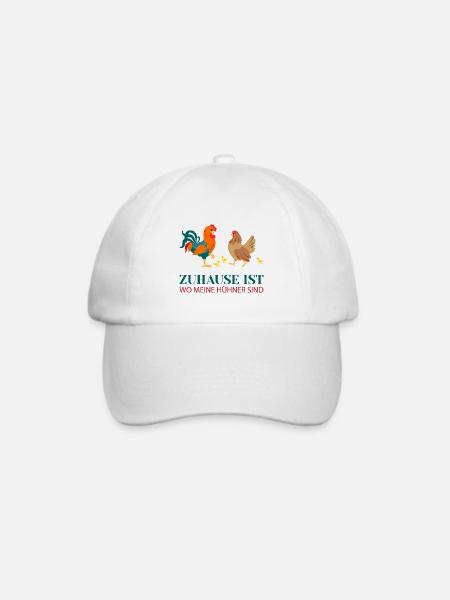 Zuhause meine hühner Landleben Landwirt Geschenk - Baseballkappe - Weiß/Weiß