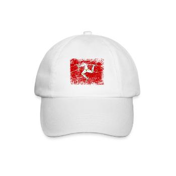 Isle of Man Flagge Triskele Flag of Isle of Man - Baseballkappe - Weiß/Weiß - Vorne