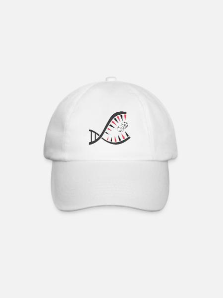 Backgammon DNA Piranha – Einzigartiges - Baseballkappe - Weiß/Weiß