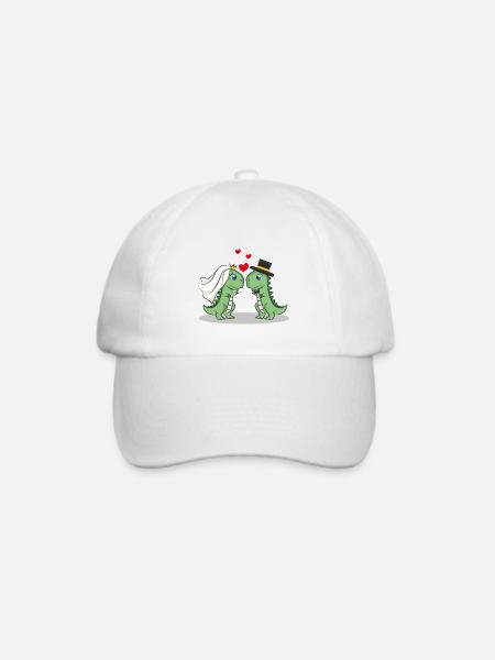 Dinosuarier Liebe Dino - Baseballkappe - Weiß/Weiß