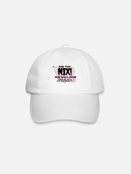 Die Tut Nix Die Will Nur Häkeln Rosa Herz Pink - Baseballkappe - Weiß/Weiß