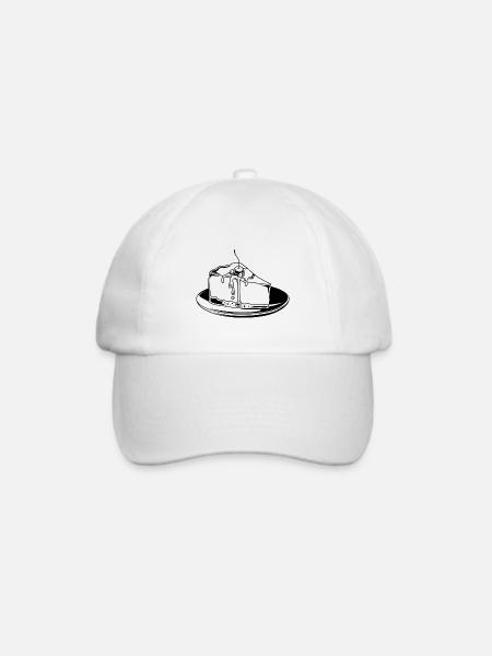 Käsekuchen Kuchen silhouette - Baseballkappe - Weiß/Weiß