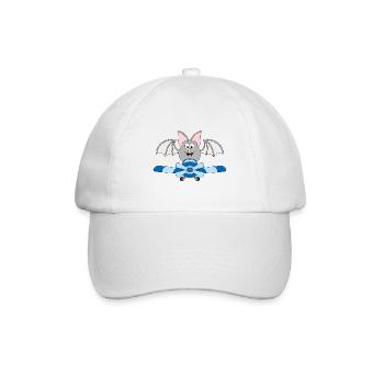 FLUGHUND - FLEDERMAUS - PILOT - FLUGZEUG - Baseballkappe - Weiß/Weiß - Vorne