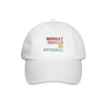 Monday should be optional Vintage - Baseballkappe - Weiß/Weiß - Vorne