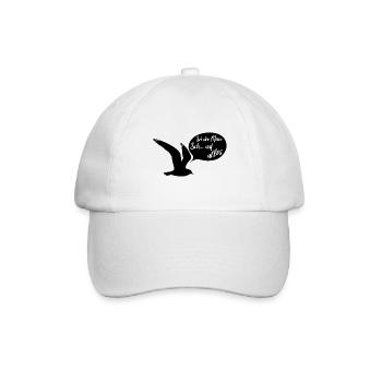 Sei eine Möwe scheiss auf alles. Möwensilhouette - Baseballkappe - Weiß/Weiß - Vorne