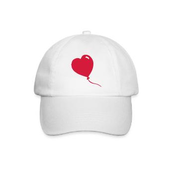 Herz, Ballon - Baseballkappe - Weiß/Weiß - Vorne