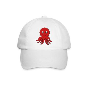 tintenfisch giant octopus krake kalmar sepien fish - Baseballkappe - Weiß/Weiß - Vorne