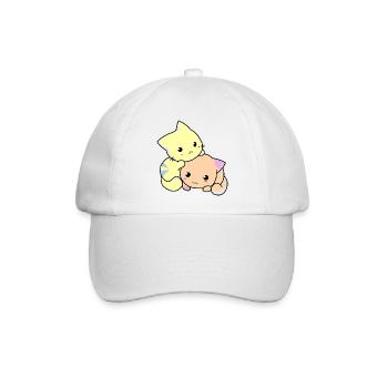 Katzen Kitties Babys Süß Anime - Baseballkappe - Weiß/Weiß - Vorne