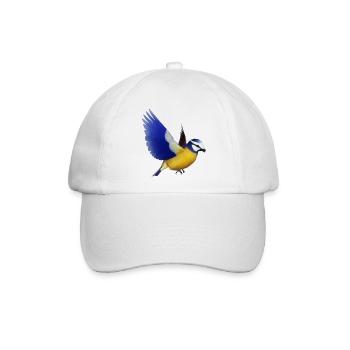 blaumeise,meise,vogel,tier - Baseballkappe - Weiß/Weiß - Vorne