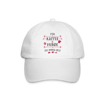 Herzpfote Kaffee Rahmen - Baseballkappe - Weiß/Weiß - Vorne