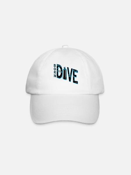 Born to Dive - Baseballkappe - Weiß/Weiß