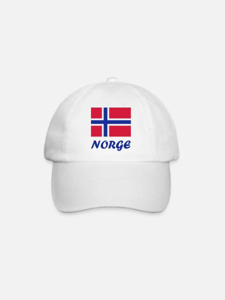 Norwegische Flagge - Baseballkappe - Weiß/Weiß