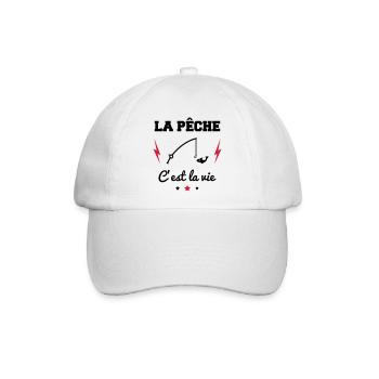 Angeln ist Leben, Angelgeschenk, Angeln - Baseballkappe - Weiß/Weiß - Vorne