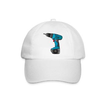 Akkuschrauber / Bohrschrauber - Baseballkappe - Weiß/Weiß - Vorne