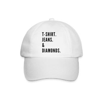 The Fashion Tee - T- Shirt & diamonds black - Baseballkappe - Weiß/Weiß - Vorne