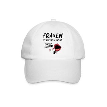 Frau Frauen Rache Lippen Lippenstift Rot Nägel - Baseballkappe - Weiß/Weiß - Vorne