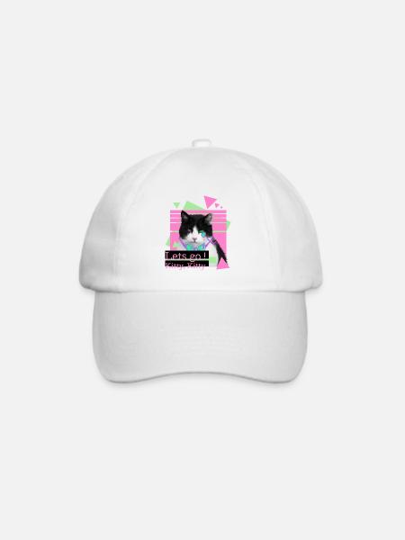 Lets go kitty, kitty - Baseballkappe - Weiß/Weiß