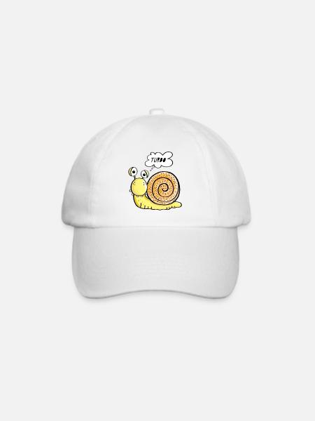 Turbo Schnecke - Baseballkappe - Weiß/Weiß